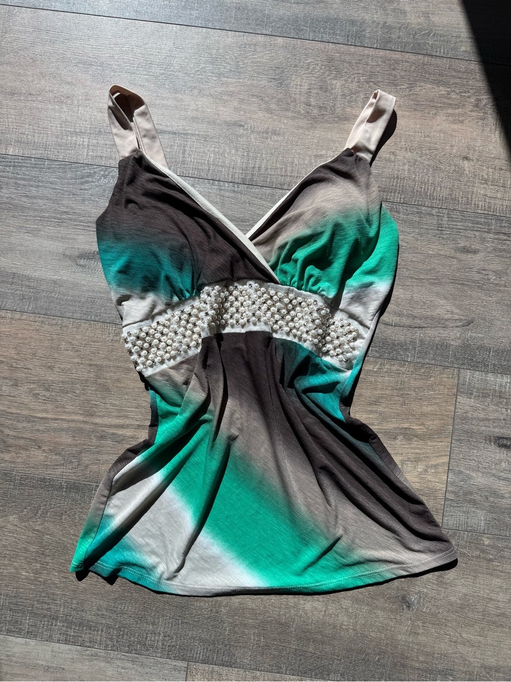 Gidani Y2K Vintage Beaded Ombré Fairy Tank Top